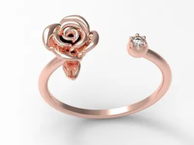 Vintage rose ring 3D print model