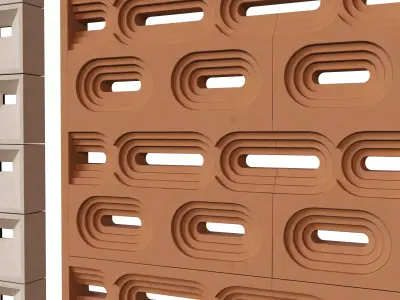 Brick Roster partitions wall 02 Low-poly 3D model