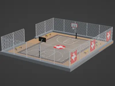 Basketball Stadium - Switzerland Low-poly 3D model