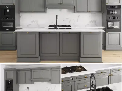 Classic Kitchen 001 3D model