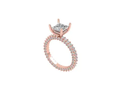 Princess Solitaire Ring 3D print model