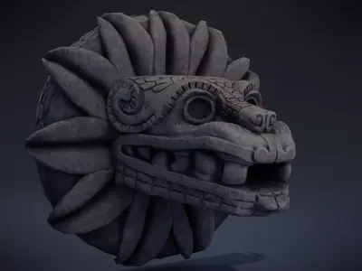 Quetzalcoatl - Aztec Deity Low-poly 3D model