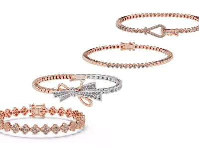 Bracelets jewelry collection 3D print model