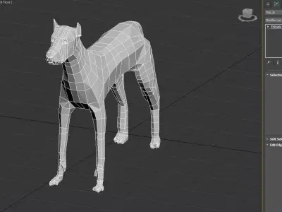 Low poly dog Low-poly 3D model order