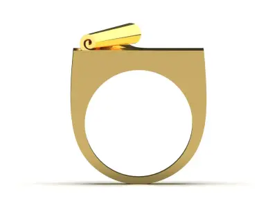 Yellow Gold stl 3dm Ring with Sparkling Details mr0270 3D print model