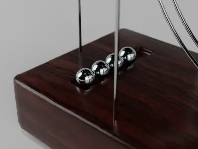 Perpetual motion device with marbles Low-poly 3D model
