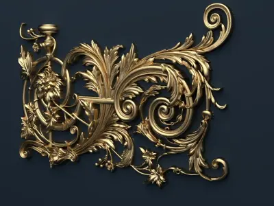 Classic decor ornament v-3D model05 3D model