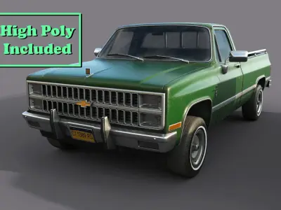 Chevrolet C10 Silverado 1982 regular use 8 colors Low-poly 3D model