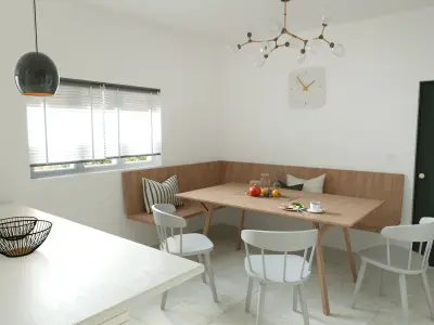 White Minimalist Kitchen 3D model