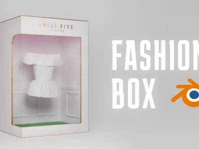 3D animated NFT Fashion box template for Blender Cycles 3D model