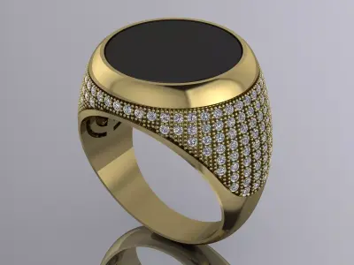 Elegant Mens Ring Jewelry Brand Gold 3D print model