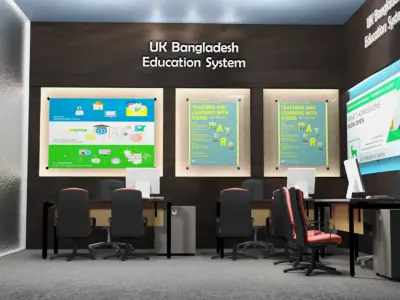 Office Interior With Render Setting  3D model