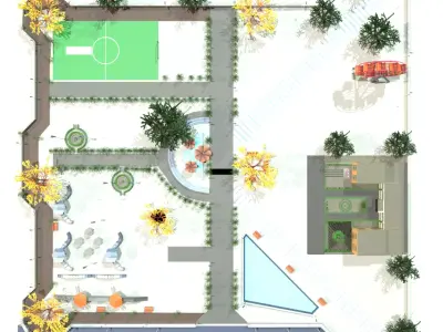 Detailed City Park 3D Model Free 3D model