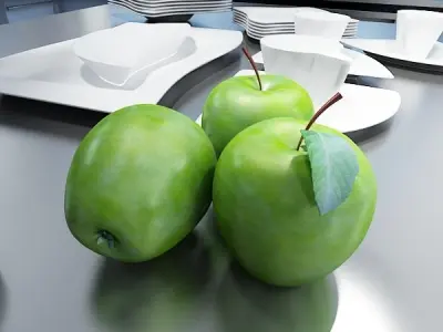 Green Apple High Detailed 3D model