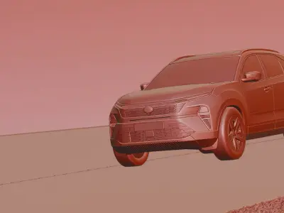 Lake side Road 3D model