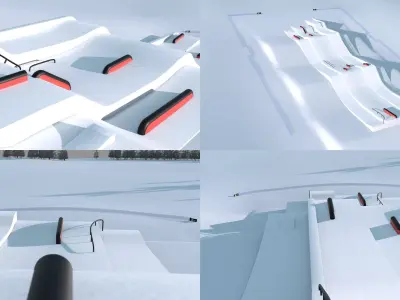 Snowboard Track 3D Model Low-poly 3D model