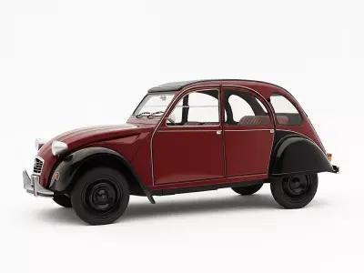 Classic Citroen 2CV Low-poly 3D model