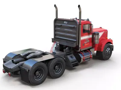 Kenworth custom daycab semitruck Low-poly 3D model