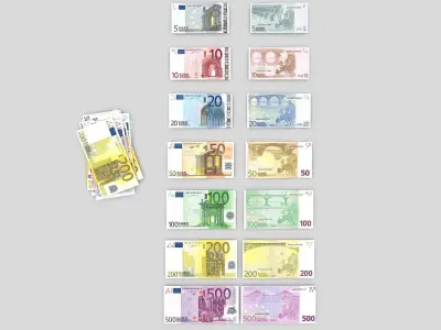 Euro-Bills euro banknotes - euro banknotes 3D model
