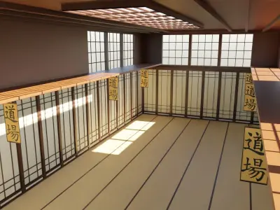Kung-Fu Hall Low-poly 3D model