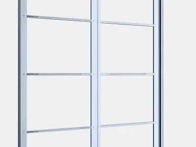 PAX Pair of sliding door frames w rail 5 Low-poly 3D model