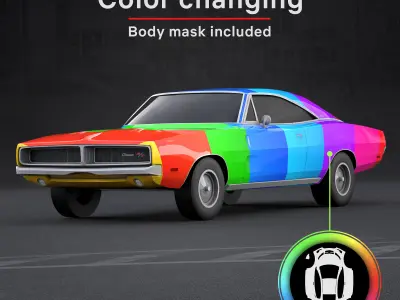 Dodge Charger RT 1969 Low-poly 3D model