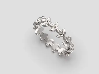 R 193 Leaf style ring 3D print model