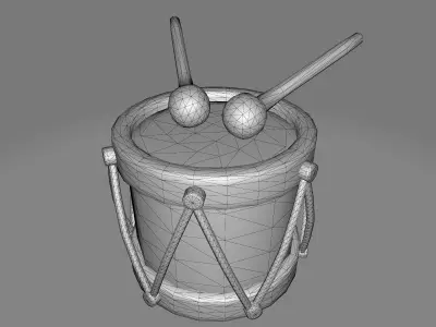 Drum toy Low-poly 3D model