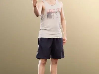 Jorge 12793 - Athletik Man Playing With Ball Low-poly 3D model