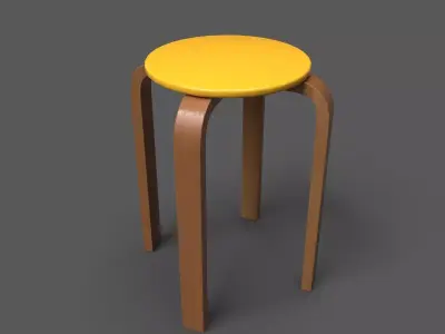 QuadStool 43cm Low-poly 3D model