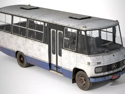 Bus Mercedes-Benz 608 D  Low-poly 3D model