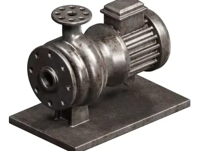Rusty Industrial Water Pump 3D model