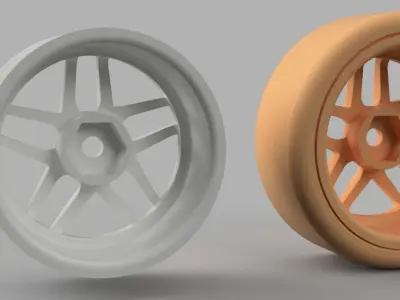 52mm Diameter 12MM HEX RC Wheels Amistad Charme  3D print model
