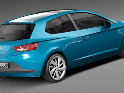 Seat Leon SC 2014 3-door 3D model