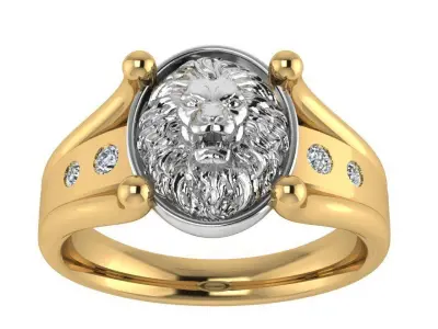 Oval Lion Ring 2531 3D print model