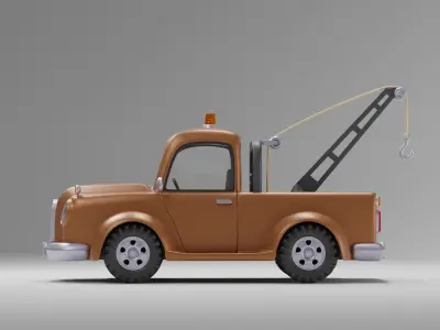 tow truck Low-poly 3D model