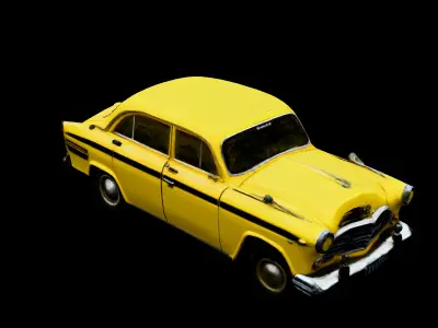 Classic Yellow Taxi 3D Model Low-poly 3D model