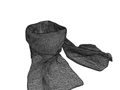 Vibrant Psychedelic Silk Scarf Low-poly 3D model