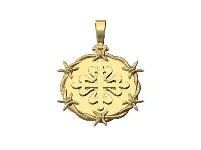 PP watch logo barbwire thornes pendant with bail 3D print model