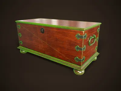 Vintage chest Low-poly 3D model