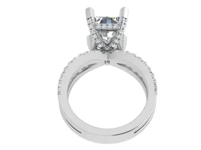 Emerald Cut Split Shank Ring 4394 3D print model