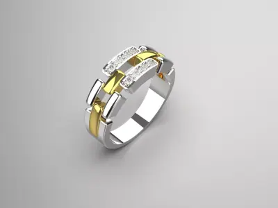 Luxury man Rolex design diamond ring model ror0027 3D print model