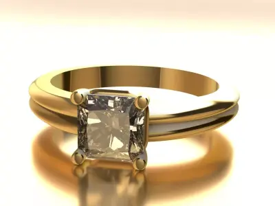 Women solitaire ring 3dm stl render detail 3D print model buy