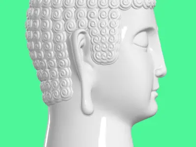 Flower vase buddha head 3D print model