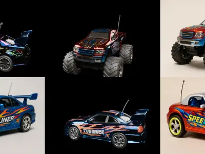 Controled Car bundle 10 pack 100 glb 3D model