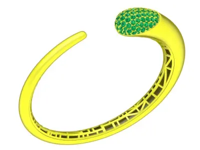 A7467 Luxury Korean Style Diamond Women Bangle Bracelets 3D print model