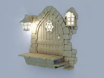 MEDIEVAL DOOR - LIGHT 3D print model