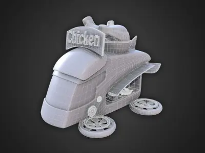 Asset - Cartoons - Food Car - Chicken Fly 3D model