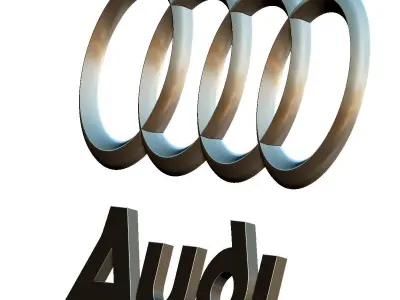 Audi logo car logotype 3D print model