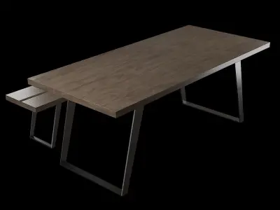 Dining Table Set-07 Low-poly 3D model